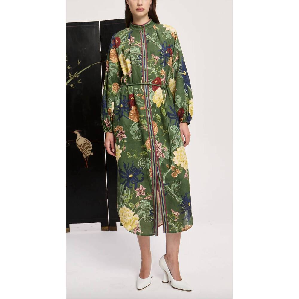 NEW ALEMAIS avery shirtdress in green